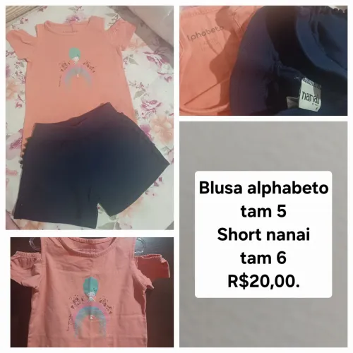 Blusa e short menina