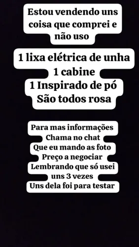 Vendo uns produtos de unha em gel