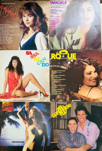 Lote 12 LPs Trilhas de Novelas da Globo e Hits Internacionais (Anos 80 e 90)