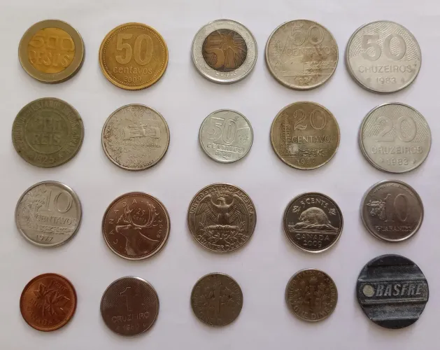 Moedas antigas de diversos países