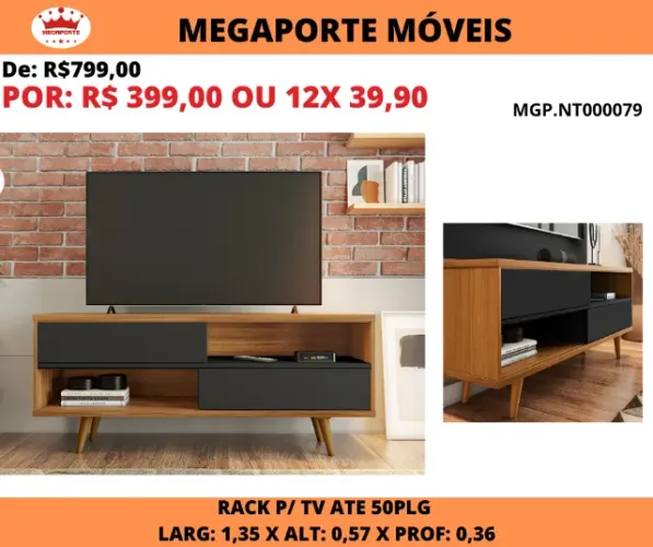 Rack 1,35 para Tv até 50 Polegadas
