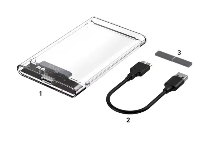 Case para HD/SSD externo de 2,5 '' - USB 3.0 para SATA III transparente (Entrego)
