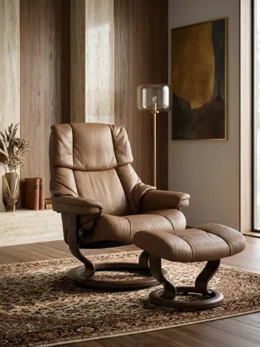 Poltrona Stressless Ekornes Original ? + Puff | Couro Legítimo