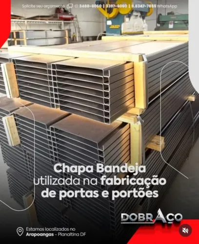 Chapa bandeja para portão 