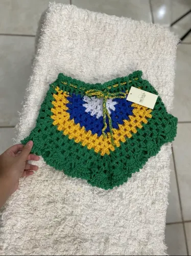 Short Crochê do Brasil Tamanho M ou P