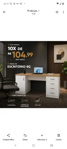 Mesa para escritório em mdf