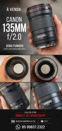Lente Canon EF 135mm 2.0 Linha L