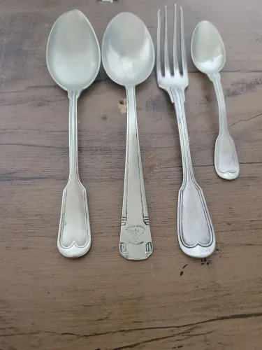 Talheres Antigos Banhados a Prata - 4 Peças Vintage (FAB / Aeronáutica)