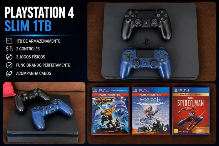 Playstation 4 Slim - 1TB - UNICO DONO