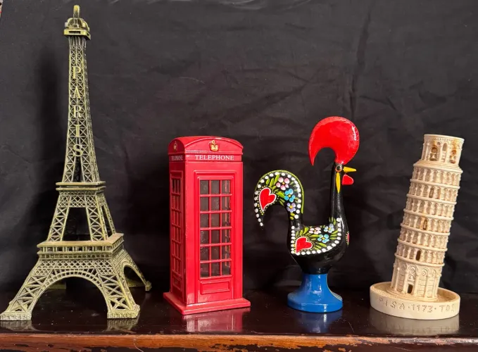 Kit 5 miniaturas Turísticas do mundo (coleção, vintage, antiguidade)