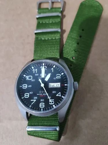 Relógio Orient automático militar 2 pulseiras 