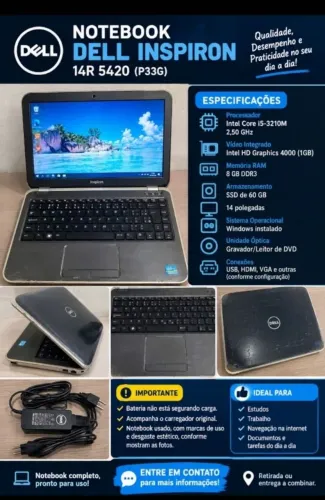 Notebook Dell Inspiron Core i5 8gb De Ram + SSD