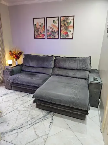 Sofá Sala Reclinável e Retrátil 4 Lugares