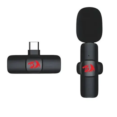 MICROFONE DE LAPELA SEM FIO REDRAGON ATHAN PRETO GM93