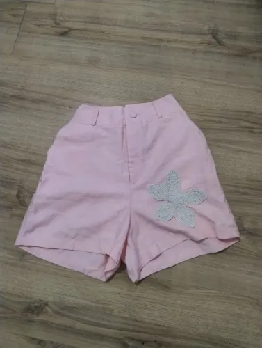 Short Feminino Cintura Alta Rosa Claro
