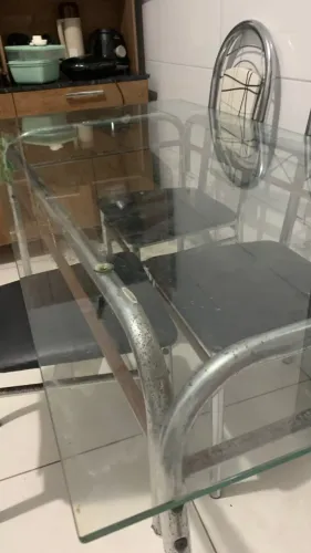 Tampo de Vidro 8mm para Mesa de Jantar 1,45m x 71cm - Excelente Estado