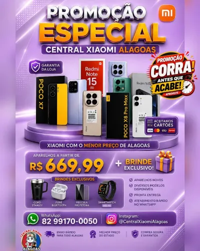 Xiaomi Poco X8 Pro Max 5G, Redmi 17, Poco X7 Pro 5G e Diversos Modelos, Mega Promoção