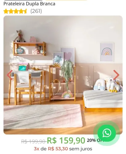 Prateleira dupla infantil