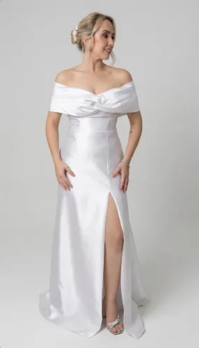 Vestido de noiva ombro a ombro longo branco NOVO