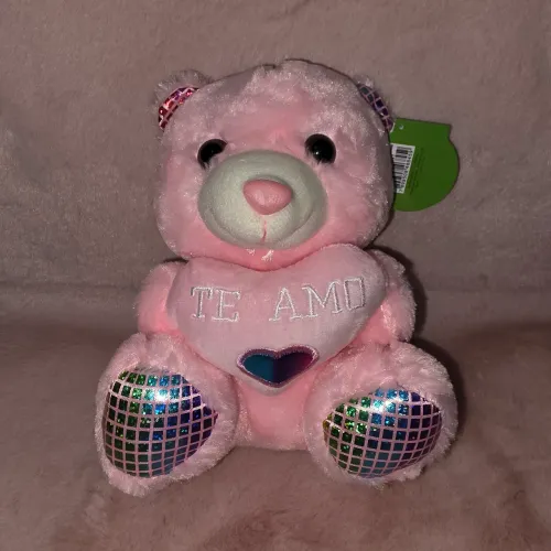 Ursinho de Pelúcia Rosa Fofo Te Amo