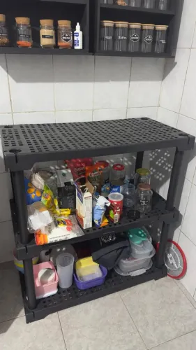 estante modular plástico multiuso preto