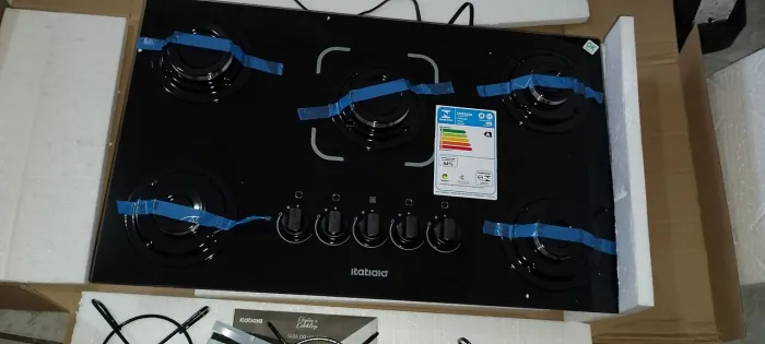 Novo! Cooktop Itatiaia Essencial 5 bocas Mesa de vidro Preto