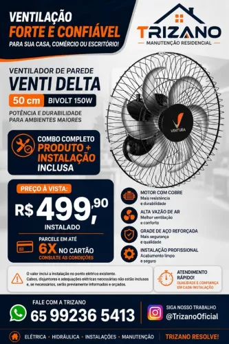 Ventilador de parede + instalação