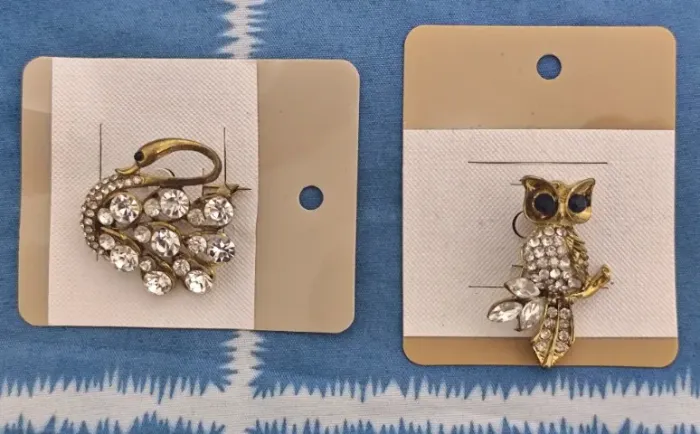Dupla de Lindos Broches de CISNE e CORUJA!