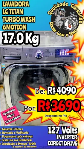 LAVA e SECA (Doutor Lavar e Seca) LG Titan Lavadora de alta capacidade. Entrega Grátis*!