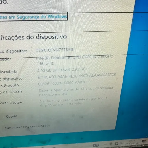CPU HP pavilion Intel Pentium 500gb de hd precisa formatar