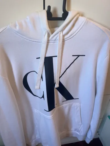 moletom branco calvin klein com capuz