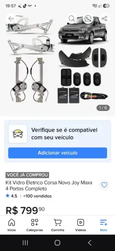 Vendo kit vidro elétrico corsa