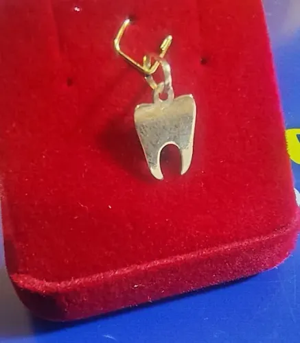Pingente Dente Dentista Profissão Ouro 18 Kilates Peso 0.60 Gramas 15 mm