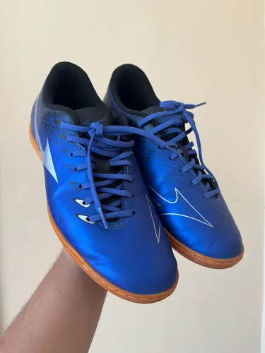 Chuteira Mizuno Genius Futsal Nº 42 Azul/Prata - Excelente Estado