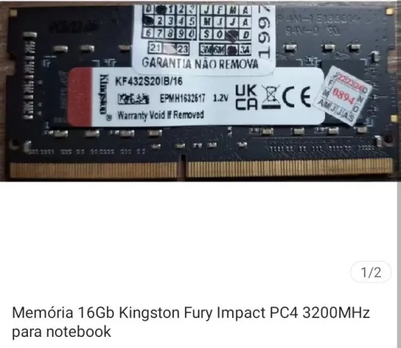 Memória ram 16 gb