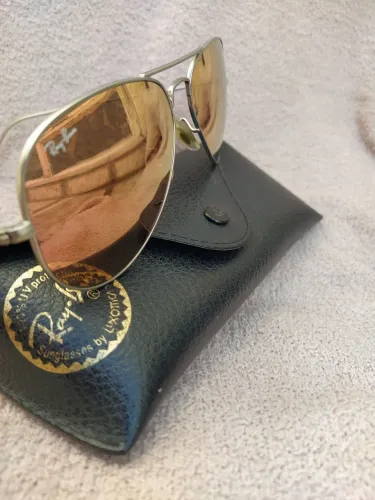 Óculos Ray-Ban Aviador Original - Lente Espelhada Rose (Com Case)