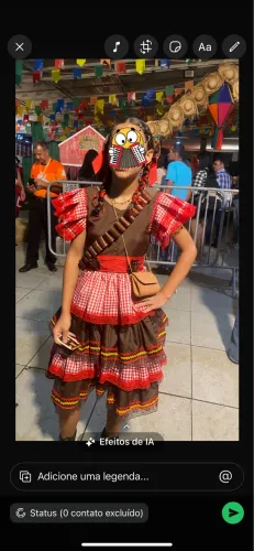 Vestido junino Maria bonita cangaçeira 10/12 anos