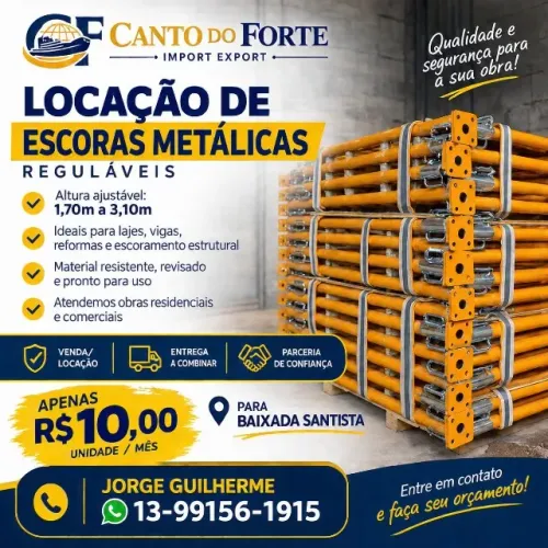escoras metalicas 1,70 a 3,10 metros reforçadas