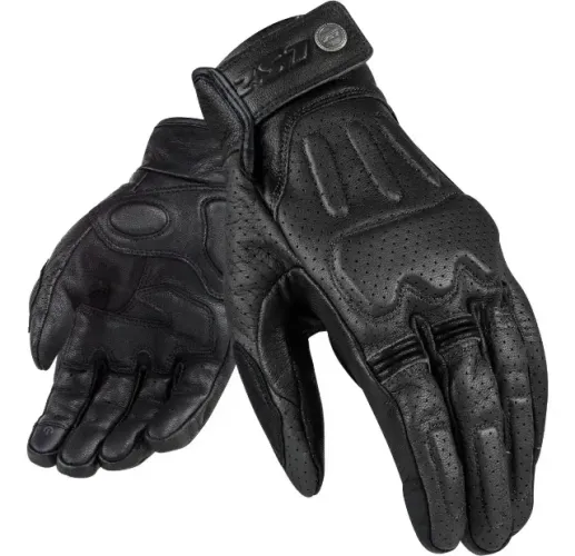 Luva Ls2 Rust Couro Ventilada Preta