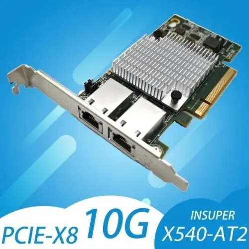 Intel X540-T2 Dual Port 10Gigabit PCI-E Network Card - Compatível com Windows/Linux R$ 299