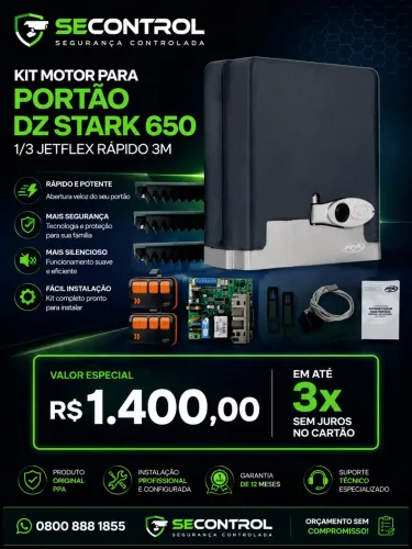 Motor portão eletrônico residencial ppa jetflex stark 650