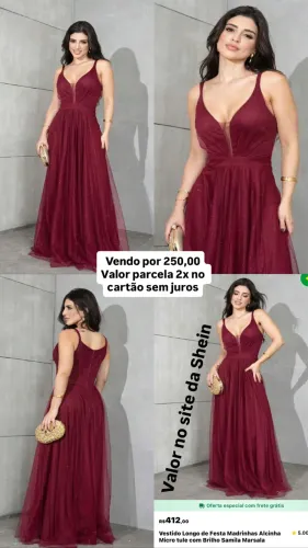 Vestido Marsala Festa