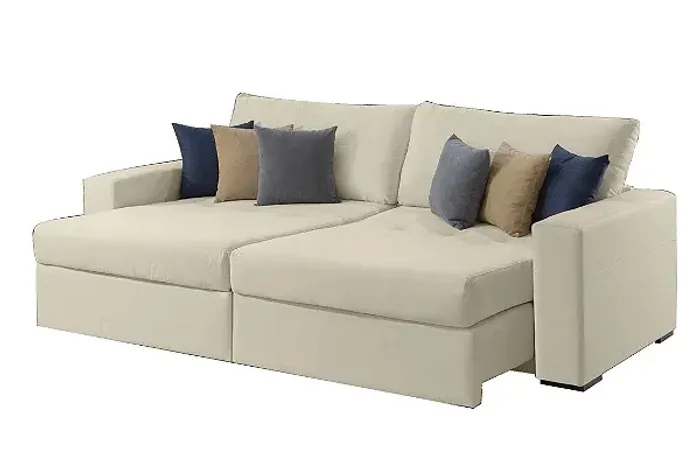 SOFA RETRATIL S/CAIXA LARA 240 LINHO MARFIM rn6