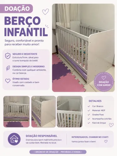 DOAÇÃO DE BERÇO INFANTIL