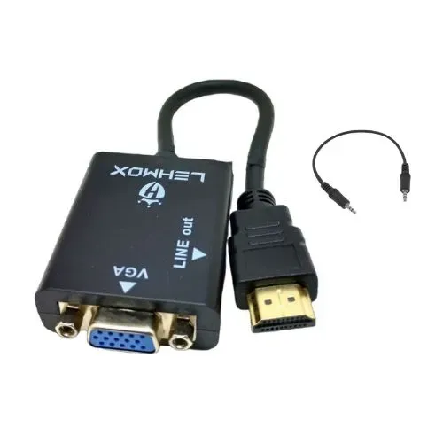 Adaptador HDMI para VGA Com Saída de Áudio