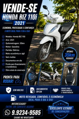 Vende-se Moto Biz 110i ano 2021