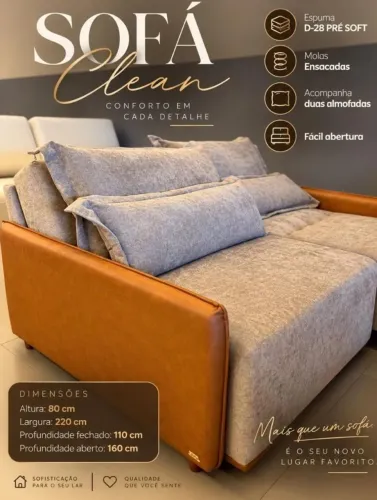 Sofá Clean Retratil Reclinável