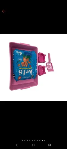 Kit de pote de areia com apanhador de coco +2 potes pra ração e água
