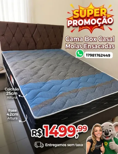 CAMA CASAL DE MOLAS ENSACADAS PRONTA ENTREGA