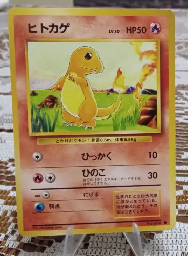 Carta Pokémon tcg do Charmander antiga de 1996 japonesa estado SP